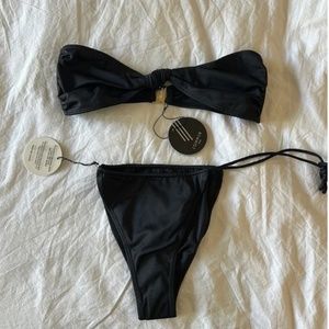 Sommer Swim Medium black bottom knot side tie string